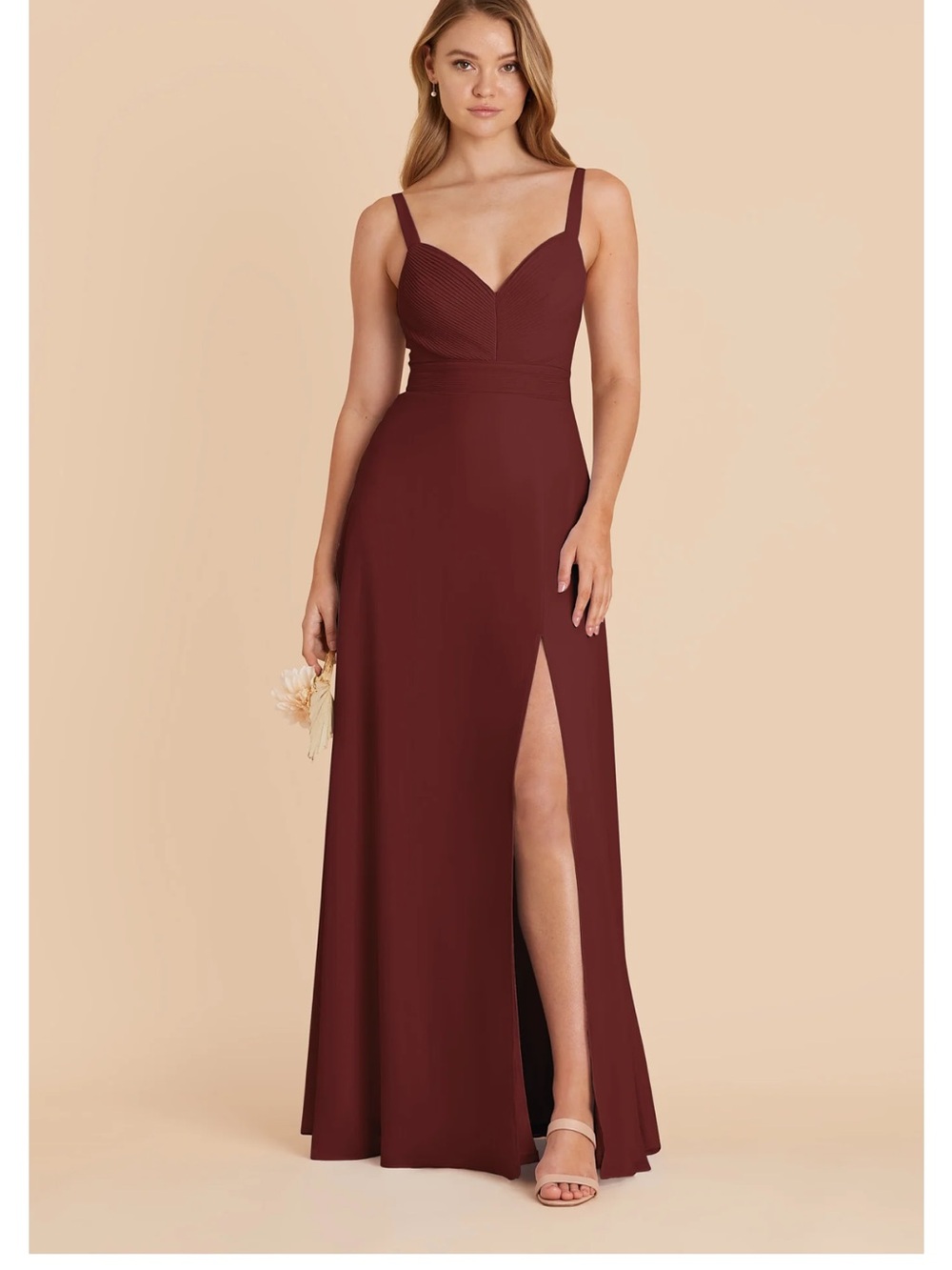 Birdy Grey Burgundy Maxi Dress with Side Slit